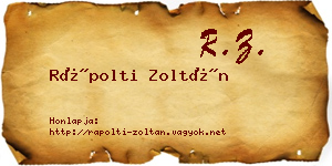 Rápolti Zoltán névjegykártya